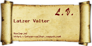 Latzer Valter névjegykártya